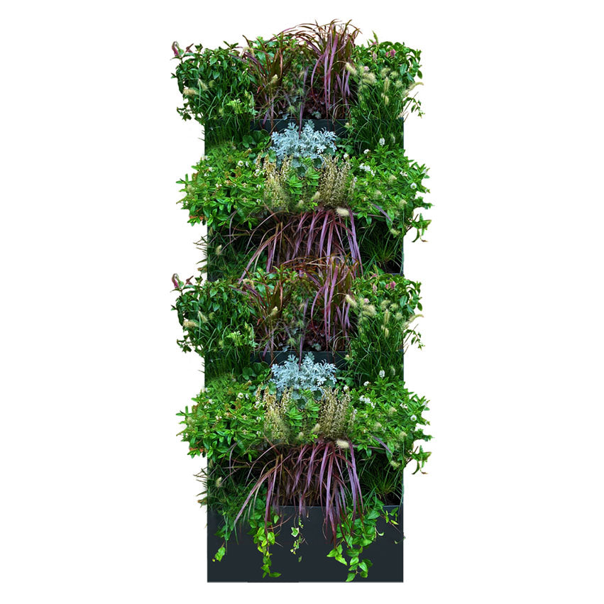 GreenWalls vertical living plant wall W40 x H120cm self build battery powered system 1 x W40cm tray column x 6 tray high kit without sidewalls