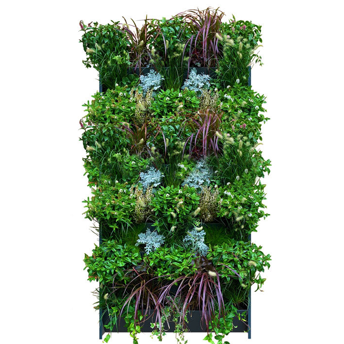GreenWalls vertical living plant wall W60 x H120cm self build battery powered system 1 x W60cm tray column x 6 tray high kit without sidewalls