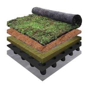 Lightweight sedum living roof system with EPDM