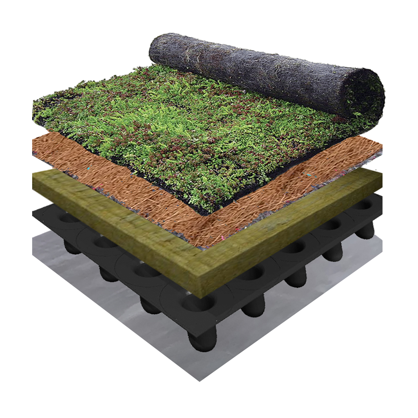 Lightweight sedum living roof system with EPDM